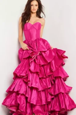 Strapless Taffeta Long Dress 36619^Jovani