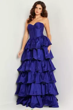 Strapless Taffeta Long Dress 36619^Jovani