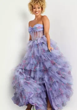 Strapless Tulle A Line Dress 39149^Jovani Online
