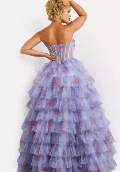 Strapless Tulle A Line Dress 39149^Jovani Online