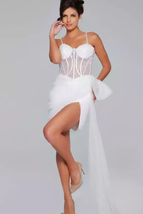 Sweetheart Fitted Overskirt Dress 42368^Jovani