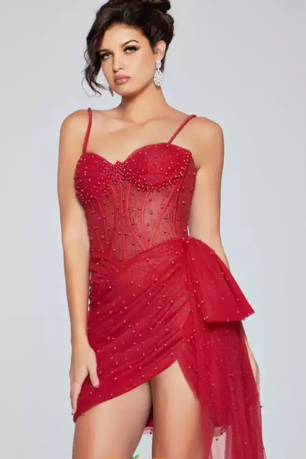 Sweetheart Fitted Overskirt Dress 42368^Jovani