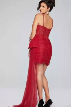 Sweetheart Fitted Overskirt Dress 42368^Jovani