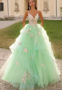 Tulle Open Back A-Line Dress 61735^Alyce New