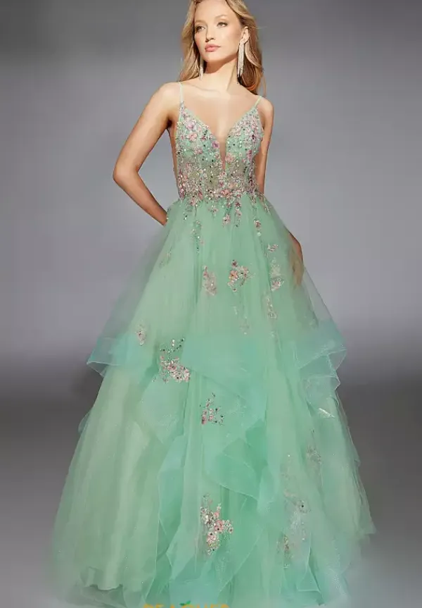 Tulle Open Back A-Line Dress 61735^Alyce New