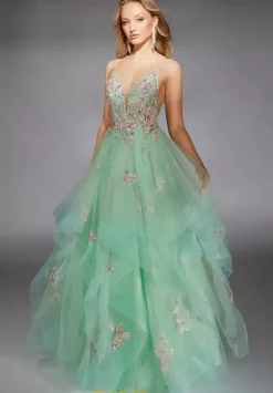 Tulle Open Back A-Line Dress 61735^Alyce New