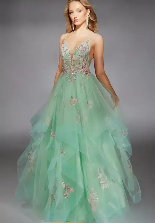 Tulle Open Back A-Line Dress 61735^Alyce New