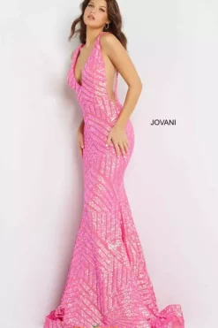 V Neck Long Fitted Dress 59762^Jovani Best