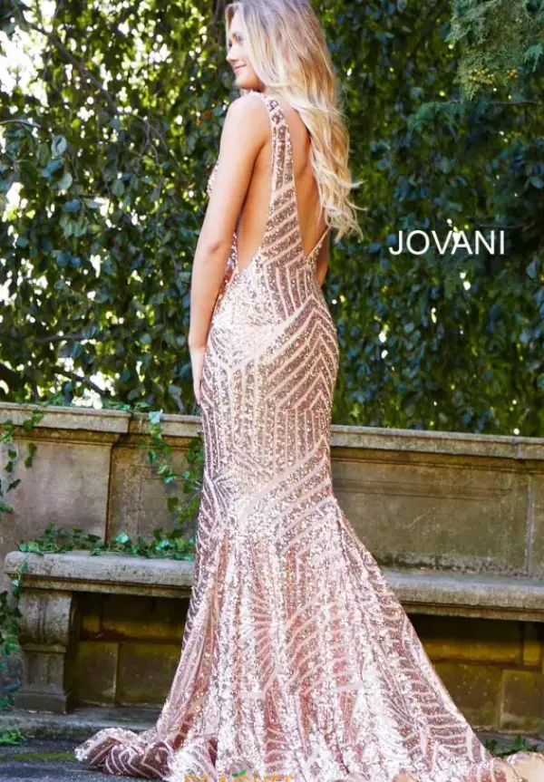 V Neck Long Fitted Dress 59762^Jovani Best