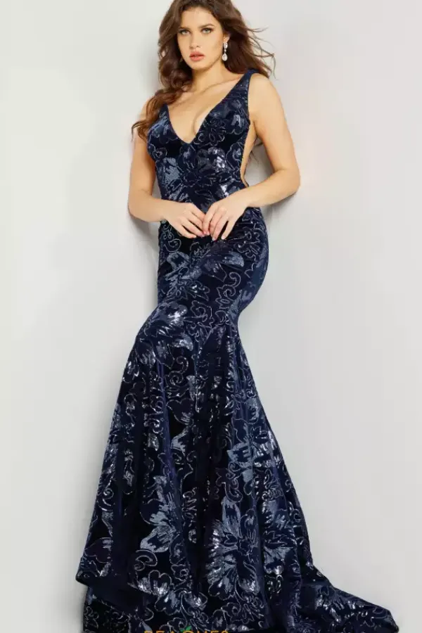 V Neck Sequins Dress 32581^Jovani Online