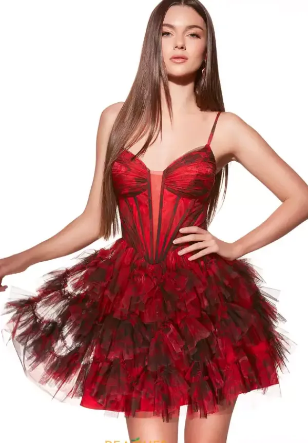 V Neckline A Line Dress 30078^Alyce New